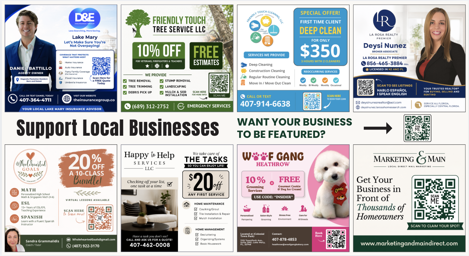 Delivered Lake Mary Business Insider postcard, back.