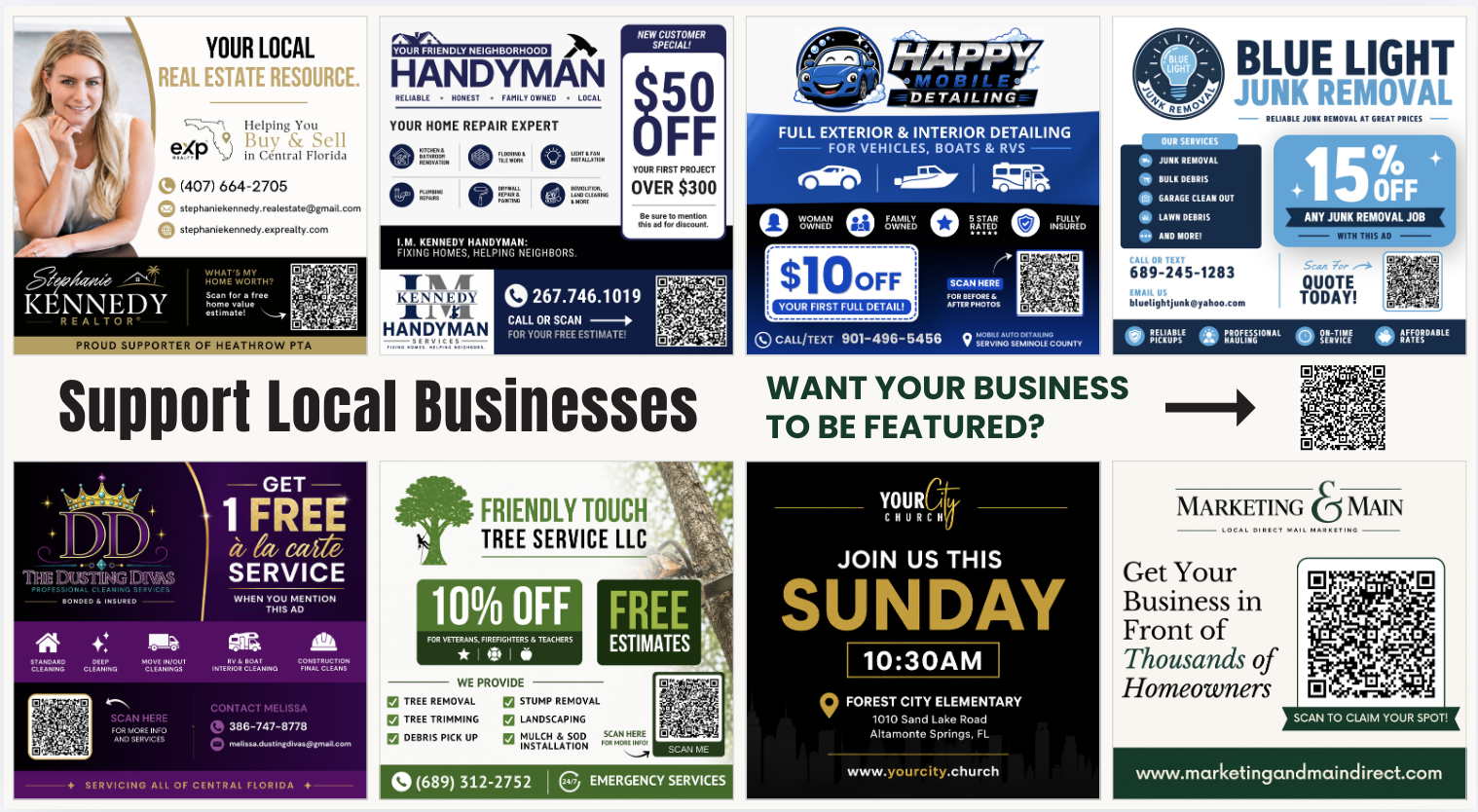 Delivered Longwood Business Insider postcard, back.